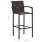 Preview: 3-tlg. Gartenbar-Set Poly Rattan Braun