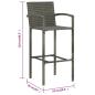 Preview: 3-tlg. Gartenbar-Set Poly Rattan Grau