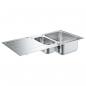 Preview: ARDEBO.de GROHE K500 Edelstahlspüle mit Abtropffläche, 1000x500mm, reversibel, 1,5 Becken, Edelstahl (31572SD1)