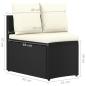 Preview: 6-tlg. Garten-Sofagarnitur mit Auflagen Poly Rattan Schwarz