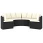 Preview: 6-tlg. Garten-Sofagarnitur mit Auflagen Poly Rattan Schwarz