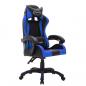 Preview: Gaming-Stuhl mit RGB LED-Leuchten Blau und Schwarz Kunstleder 