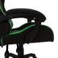 Preview: Gaming-Stuhl mit RGB LED-Leuchten Grün und Schwarz Kunstleder 