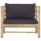 Preview: 7-tlg. Garten-Lounge-Set mit Dunkelgrauen Kissen Bambus
