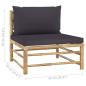 Preview: 12-tlg. Garten-Lounge-Set mit Dunkelgrauen Kissen Bambus