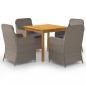 Preview: ARDEBO.de - 5-tlg. Garten-Essgruppe Braun