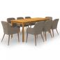 Preview: ARDEBO.de - 9-tlg. Garten-Essgruppe Braun