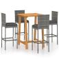 Preview: 5-tlg. Gartenbar-Set mit Kissen Grau