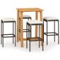 Preview: 5-tlg. Gartenbar-Set mit Kissen Braun