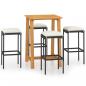Preview: 5-tlg. Gartenbar-Set mit Kissen Schwarz