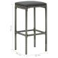 Preview: 5-tlg. Gartenbar-Set mit Kissen Grau