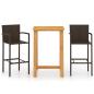 Preview: 3-tlg. Gartenbar-Set Braun