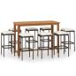 Preview: 9-tlg. Gartenbar-Set mit Kissen Braun