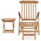 Preview: Garten-Liegestuhl mit Fußstütze und Tisch Massivholz Teak