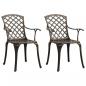 Preview: ARDEBO.de - Gartenstühle 2 Stk. Aluminiumguss Bronzen