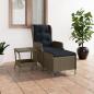 Preview: 2-tlg. Garten-Lounge-Set mit Auflagen Poly Rattan Braun