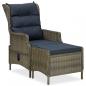 Preview: 3-tlg. Garten-Lounge-Set mit Auflagen Poly Rattan Braun