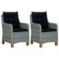 Preview: 3-tlg. Garten-Lounge-Set mit Auflagen Poly Rattan Hellgrau