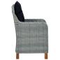 Preview: 3-tlg. Garten-Lounge-Set mit Auflagen Poly Rattan Hellgrau