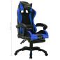 Preview: Gaming-Stuhl mit RGB LED-Leuchten Blau und Schwarz Kunstleder 