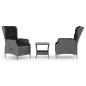 Preview: 3-tlg. Garten-Lounge-Set mit Auflagen Poly Rattan Hellgrau
