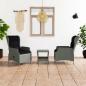 Preview: 3-tlg. Garten-Lounge-Set mit Auflagen Poly Rattan Hellgrau