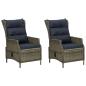 Preview: 3-tlg. Garten-Lounge-Set mit Auflagen Poly Rattan Braun