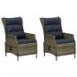 Preview: 3-tlg. Garten-Lounge-Set mit Auflagen Poly Rattan Braun