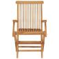 Preview: Gartenstühle mit Grauen Kissen 4 Stk. Massivholz Teak