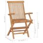 Preview: Gartenstühle mit Cremeweißen Kissen 4 Stk. Massivholz Teak