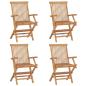 Preview: Gartenstühle mit Cremeweißen Kissen 4 Stk. Massivholz Teak