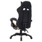 Preview: Gaming-Stuhl mit RGB LED-Leuchten Gold und Schwarz Kunstleder 