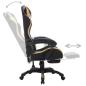 Preview: Gaming-Stuhl mit RGB LED-Leuchten Gold und Schwarz Kunstleder 