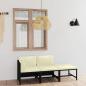 Preview: ARDEBO.de - 3-tlg. Garten-Lounge-Set mit Kissen Poly Rattan Schwarz