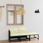 Preview: 3-tlg. Garten-Lounge-Set mit Kissen Poly Rattan Schwarz