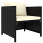 Preview: 5-tlg. Garten-Lounge-Set mit Kissen Poly Rattan Schwarz