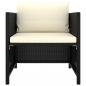 Preview: 5-tlg. Garten-Lounge-Set mit Kissen Poly Rattan Schwarz