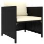 Preview: 6-tlg. Garten-Lounge-Set mit Kissen Poly Rattan Schwarz