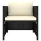 Preview: 6-tlg. Garten-Lounge-Set mit Kissen Poly Rattan Schwarz