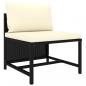 Preview: 6-tlg. Garten-Lounge-Set mit Kissen Poly Rattan Schwarz