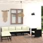 Preview: 7-tlg. Garten-Lounge-Set mit Kissen Poly Rattan Schwarz