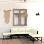 Preview: 6-tlg. Garten-Lounge-Set mit Kissen Poly Rattan Schwarz