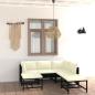 Preview: 7-tlg. Garten-Lounge-Set mit Kissen Poly Rattan Schwarz