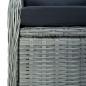 Preview: 9-tlg. Garten-Essgruppe mit Auflagen Poly Rattan Hellgrau