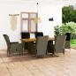 Preview: ARDEBO.de - 7-tlg. Garten-Essgruppe mit Auflagen Poly Rattan Braun