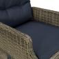 Preview: 9-tlg. Garten-Essgruppe mit Auflagen Poly Rattan Braun