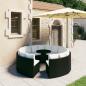 Preview: ARDEBO.de - 9-tlg. Garten-Sofagarnitur mit Auflagen Poly Rattan Schwarz