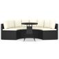 Preview: 5-tlg. Garten-Sofagarnitur mit Auflagen Poly Rattan Schwarz
