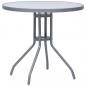 Preview: ARDEBO.de - Gartentisch Hellgrau 80 cm Stahl und Glas