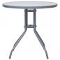 Preview: Gartentisch Hellgrau 80 cm Stahl und Glas